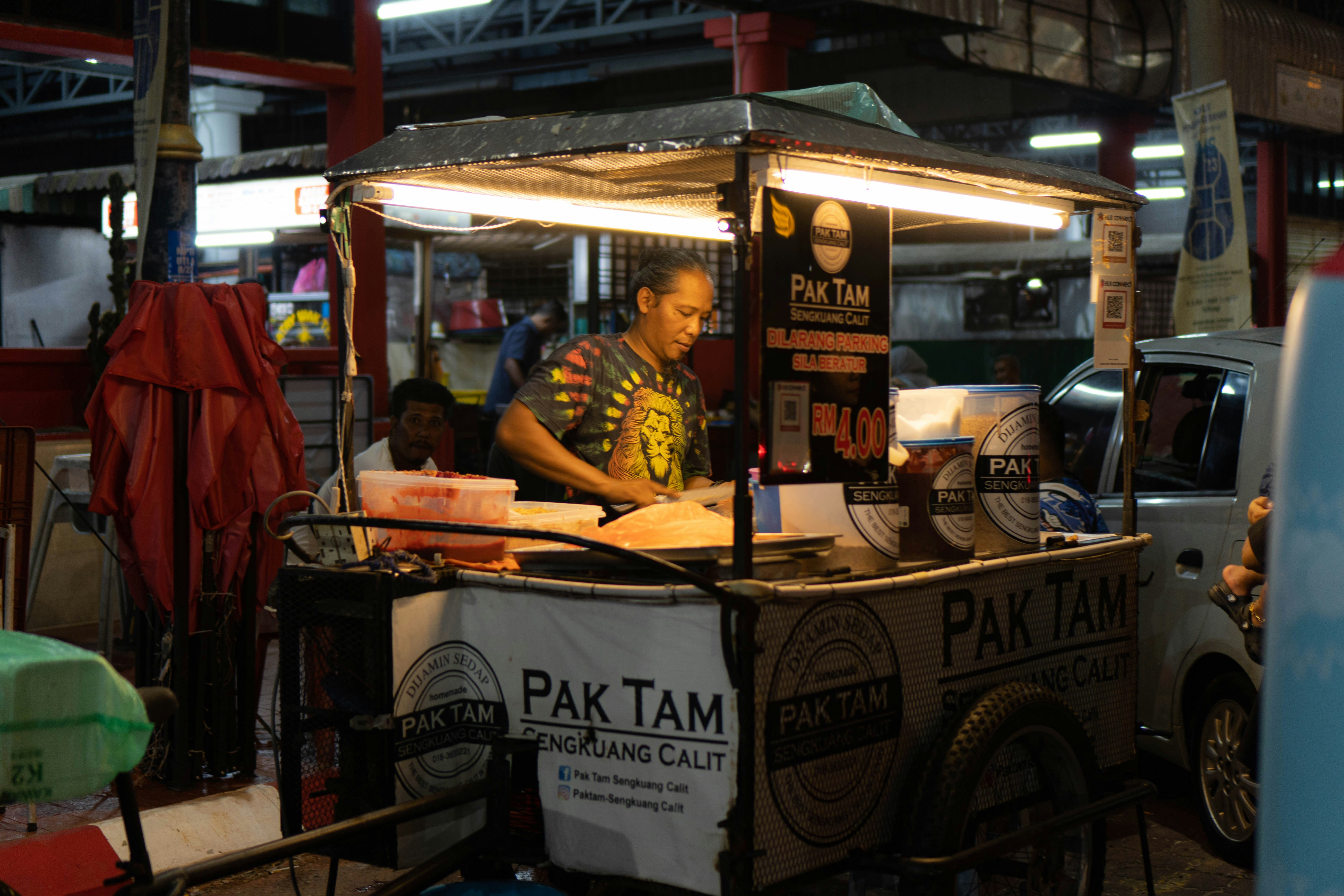 Diverse Malaysian cuisine setup
